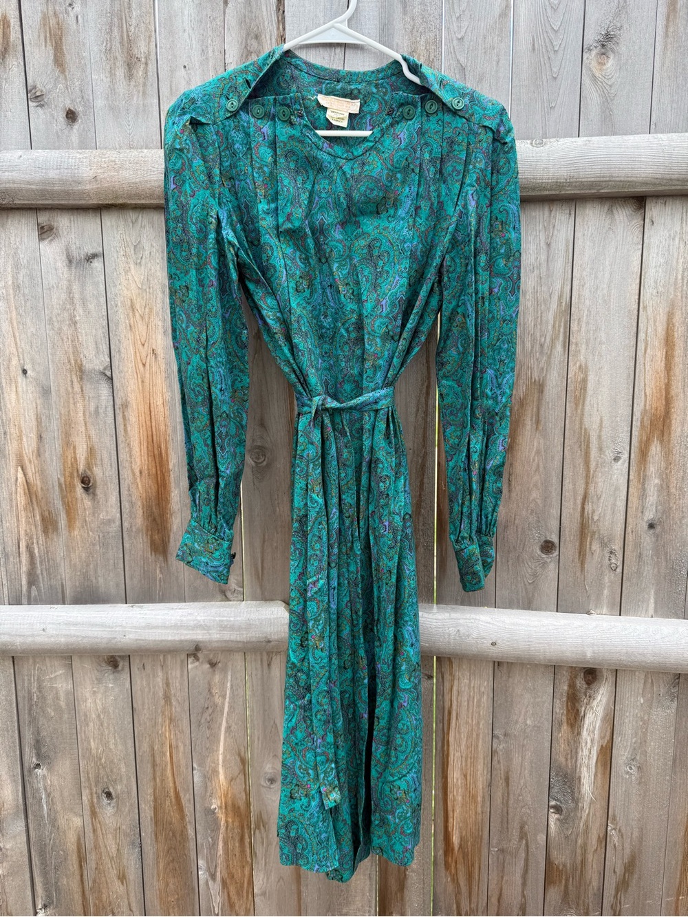 Brooks Brothers Teal Paisley Midi Wrap Dress